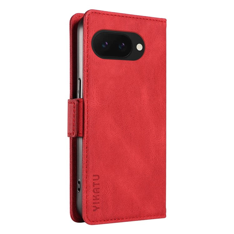 YIKATU YK-005 For Google Pixel 9a Case PU Leather Wallet Phone Cover Skin Touch Feeling - Red