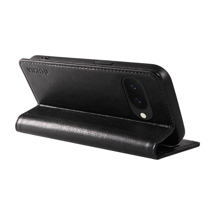 YIKATU YK-006 For Google Pixel 9a Case Magnetic Closure Leather Phone Cover Litchi Texture - Black