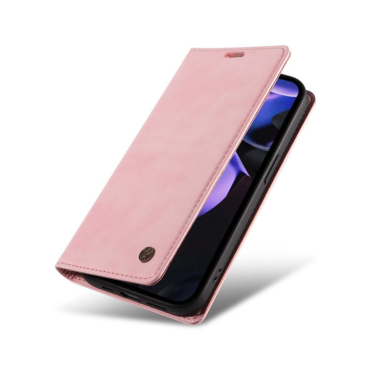 YIKATU YK-006 For Google Pixel 9a Case Magnetic Closure Leather Phone Cover Litchi Texture - Pink