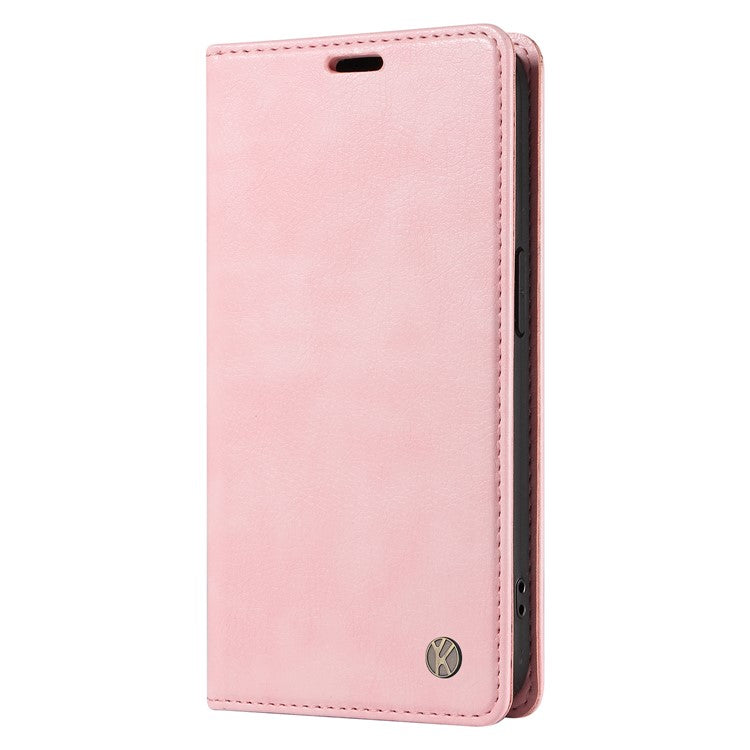 YIKATU YK-006 For Google Pixel 9a Case Magnetic Closure Leather Phone Cover Litchi Texture - Pink
