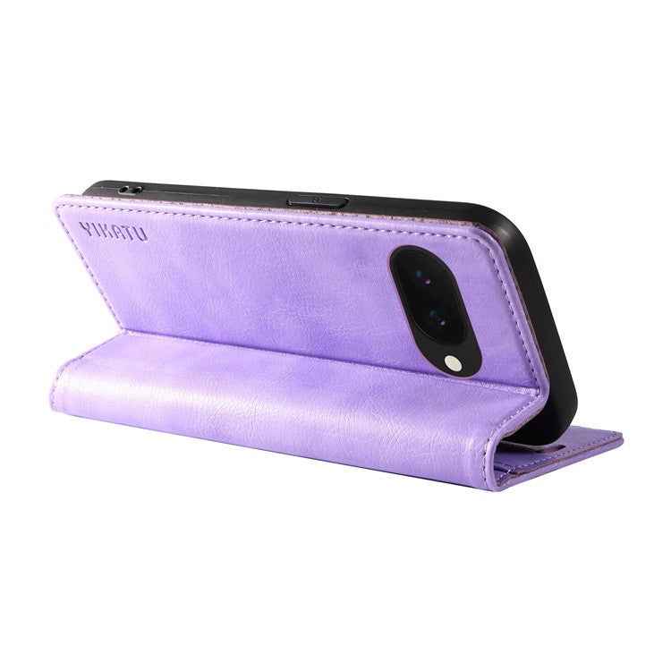 YIKATU YK-006 For Google Pixel 9a Case Magnetic Closure Leather Phone Cover Litchi Texture - Purple