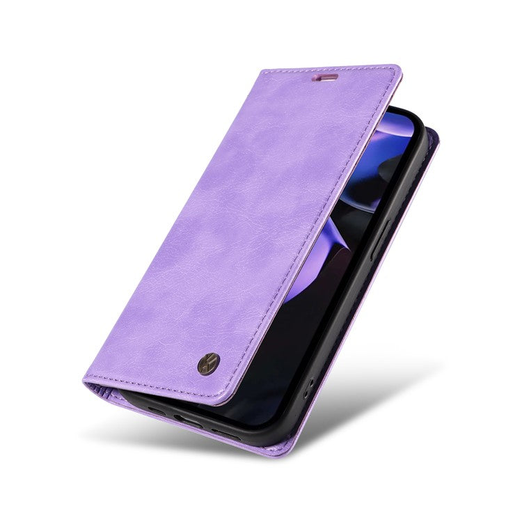 YIKATU YK-006 For Google Pixel 9a Case Magnetic Closure Leather Phone Cover Litchi Texture - Purple