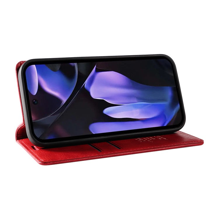 YIKATU YK-006 For Google Pixel 9a Case Magnetic Closure Leather Phone Cover Litchi Texture - Red