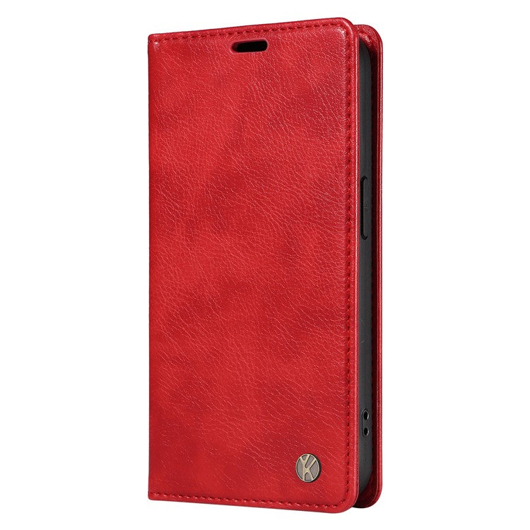 YIKATU YK-006 For Google Pixel 9a Case Magnetic Closure Leather Phone Cover Litchi Texture - Red