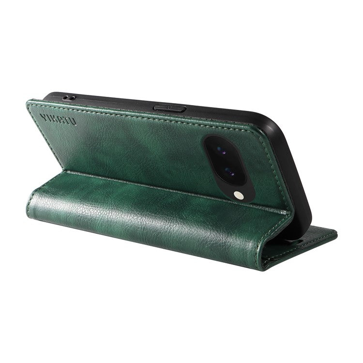 YIKATU YK-006 For Google Pixel 9a Case Magnetic Closure Leather Phone Cover Litchi Texture - Green