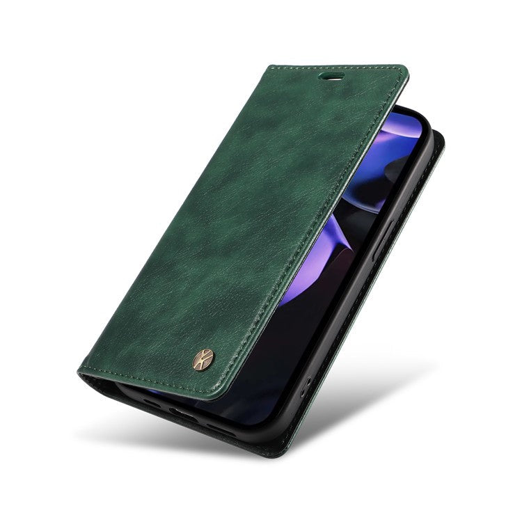 YIKATU YK-006 For Google Pixel 9a Case Magnetic Closure Leather Phone Cover Litchi Texture - Green