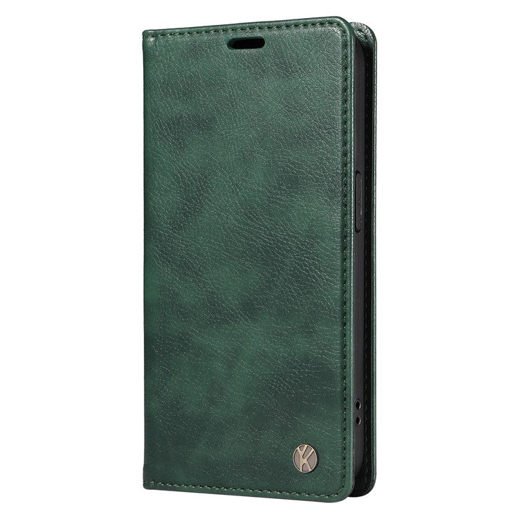 YIKATU YK-006 For Google Pixel 9a Case Magnetic Closure Leather Phone Cover Litchi Texture - Green