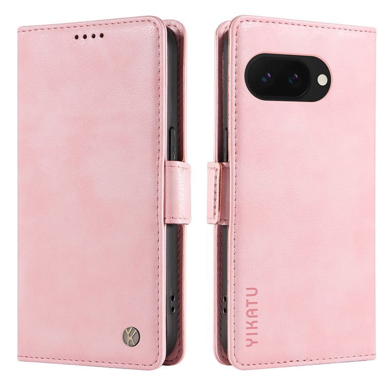 YIKATU YK-007 For Google Pixel 9a Case Side Buckle PU Leather Phone Cover Litchi Texture - Pink