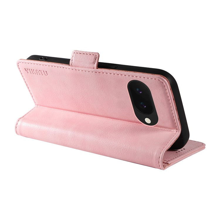 YIKATU YK-007 For Google Pixel 9a Case Side Buckle PU Leather Phone Cover Litchi Texture - Pink