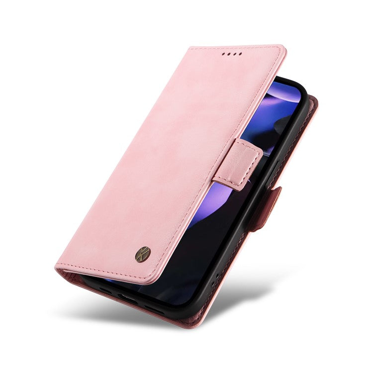 YIKATU YK-007 For Google Pixel 9a Case Side Buckle PU Leather Phone Cover Litchi Texture - Pink