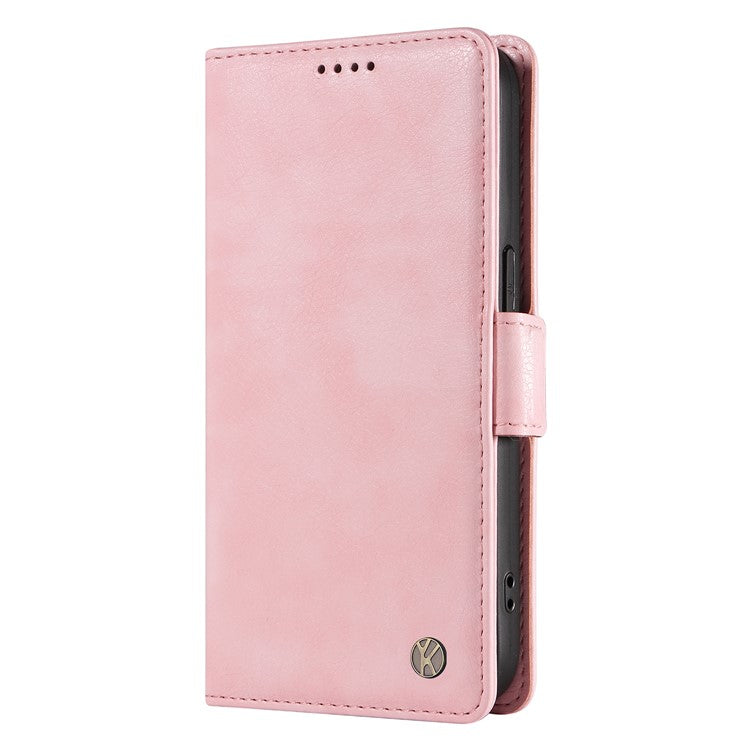 YIKATU YK-007 For Google Pixel 9a Case Side Buckle PU Leather Phone Cover Litchi Texture - Pink