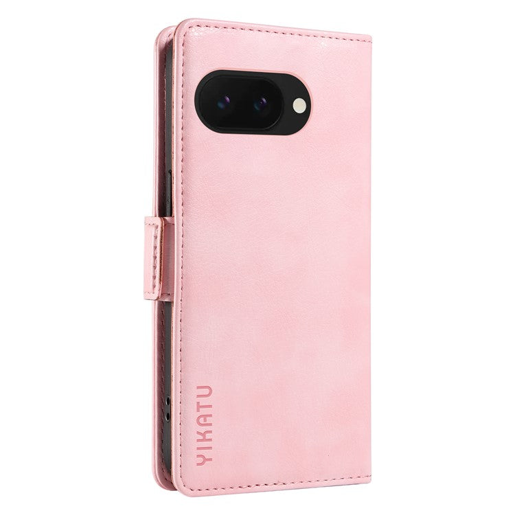 YIKATU YK-007 For Google Pixel 9a Case Side Buckle PU Leather Phone Cover Litchi Texture - Pink