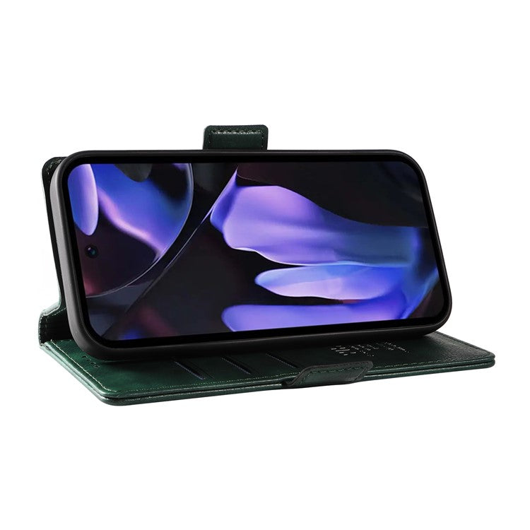 YIKATU YK-007 For Google Pixel 9a Case Side Buckle PU Leather Phone Cover Litchi Texture - Green