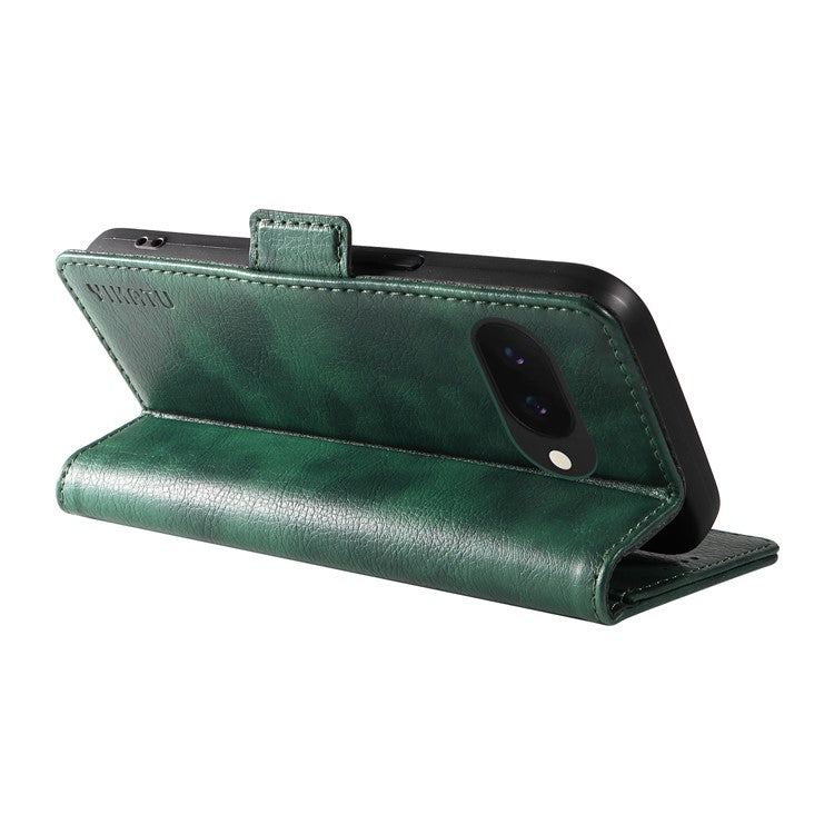 YIKATU YK-007 For Google Pixel 9a Case Side Buckle PU Leather Phone Cover Litchi Texture - Green