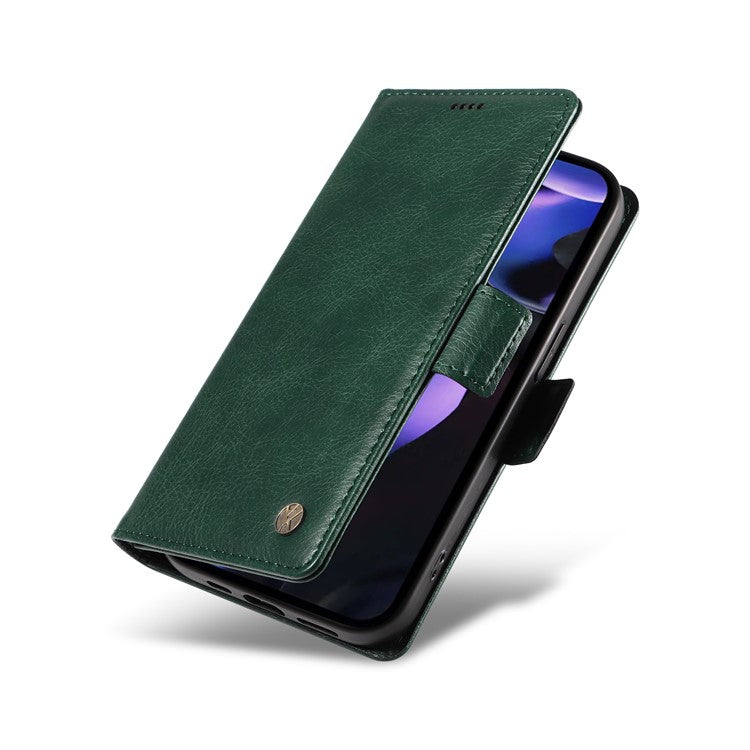 YIKATU YK-007 For Google Pixel 9a Case Side Buckle PU Leather Phone Cover Litchi Texture - Green