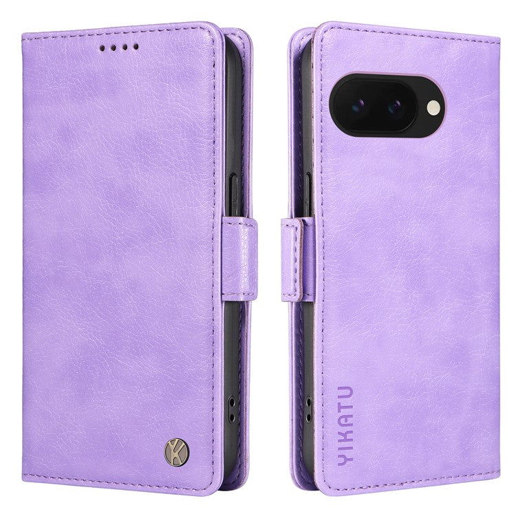 YIKATU YK-007 For Google Pixel 9a Case Side Buckle PU Leather Phone Cover Litchi Texture - Purple