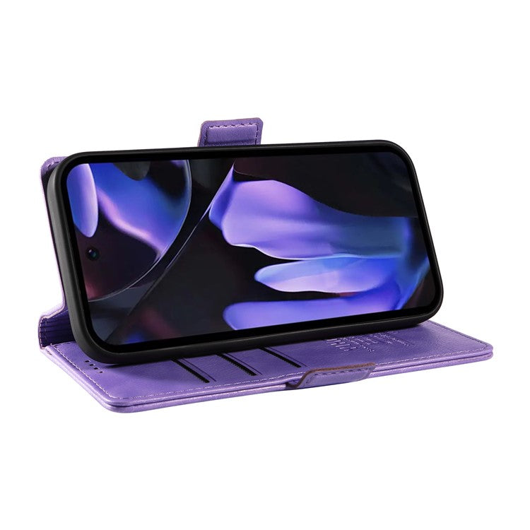 YIKATU YK-007 For Google Pixel 9a Case Side Buckle PU Leather Phone Cover Litchi Texture - Purple