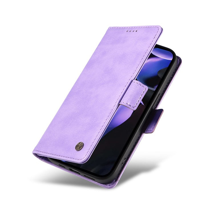 YIKATU YK-007 For Google Pixel 9a Case Side Buckle PU Leather Phone Cover Litchi Texture - Purple
