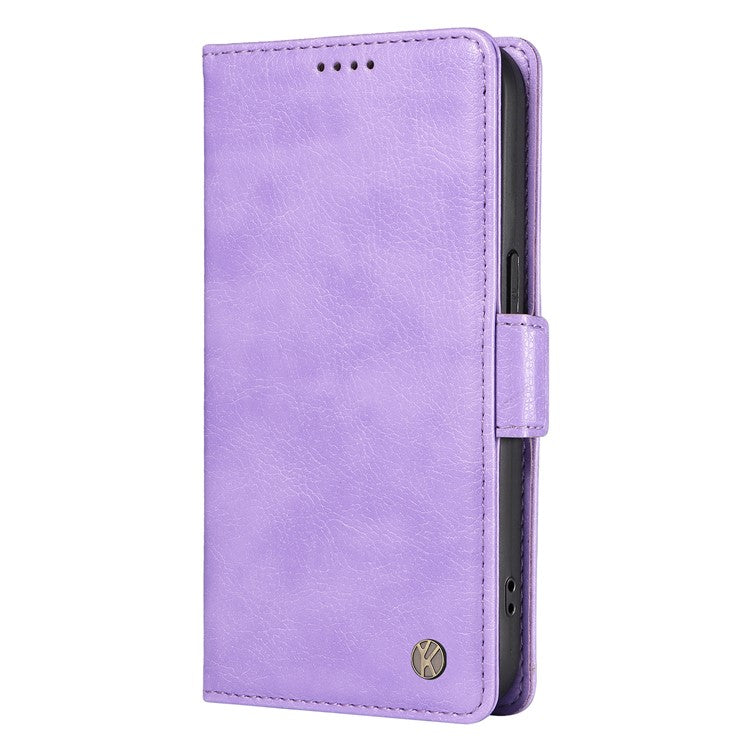 YIKATU YK-007 For Google Pixel 9a Case Side Buckle PU Leather Phone Cover Litchi Texture - Purple