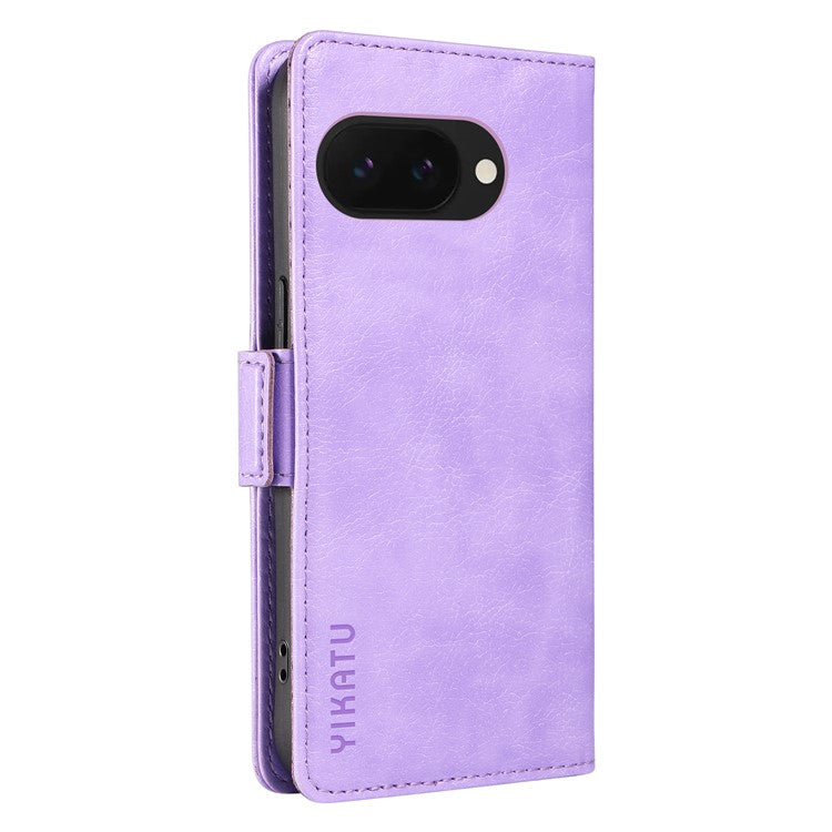 YIKATU YK-007 For Google Pixel 9a Case Side Buckle PU Leather Phone Cover Litchi Texture - Purple
