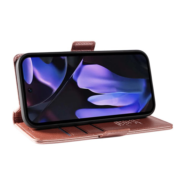 YIKATU YK-007 For Google Pixel 9a Case Side Buckle PU Leather Phone Cover Litchi Texture - Rose Gold