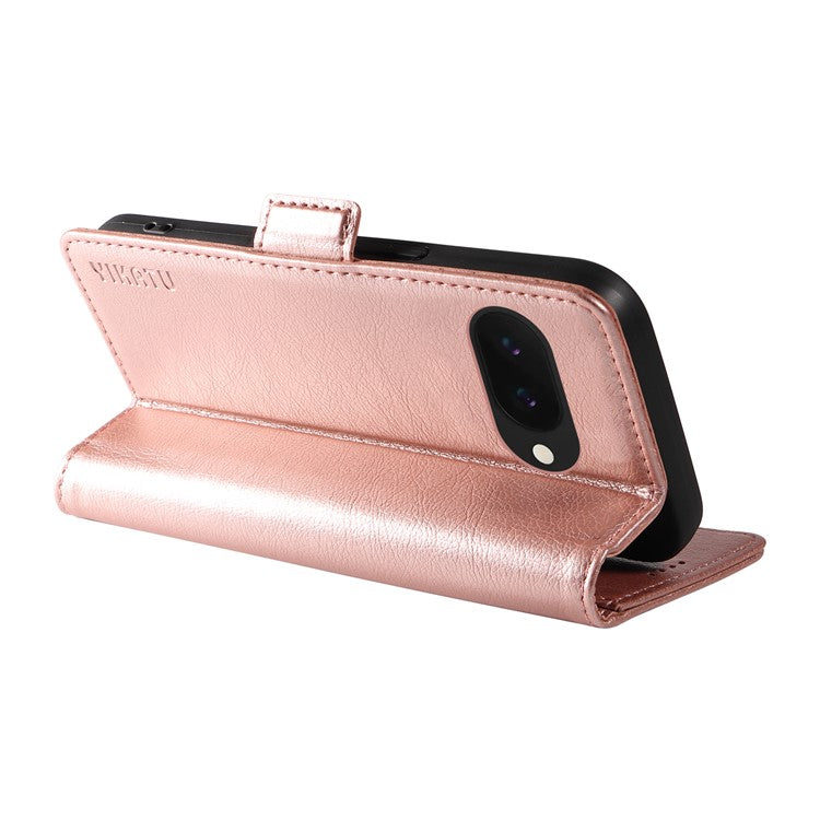 YIKATU YK-007 For Google Pixel 9a Case Side Buckle PU Leather Phone Cover Litchi Texture - Rose Gold