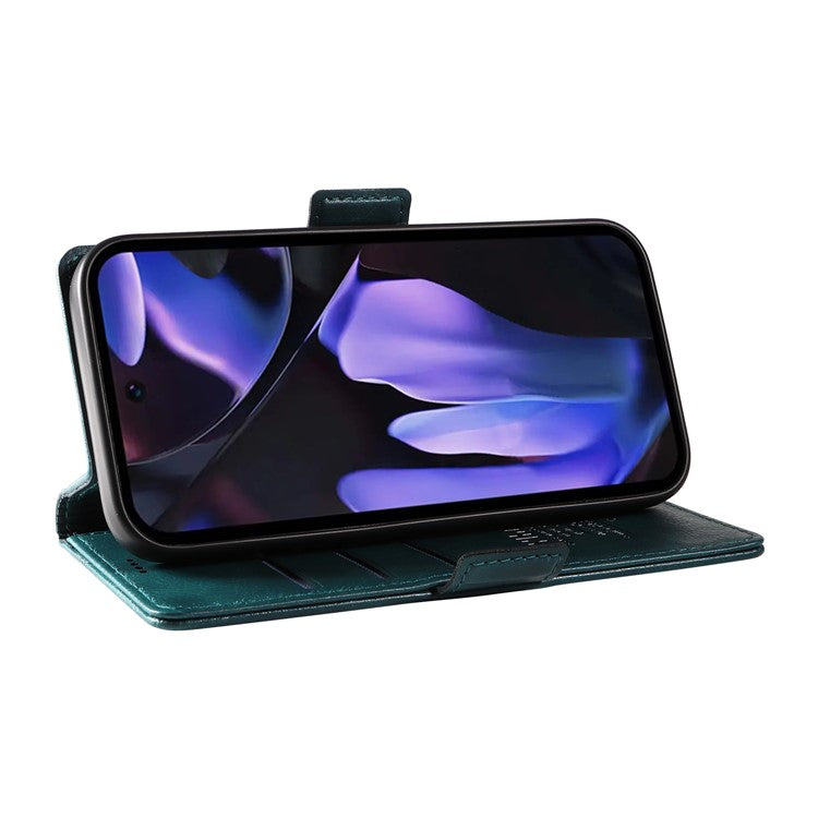 YIKATU YK-007 For Google Pixel 9a Case Side Buckle PU Leather Phone Cover Litchi Texture - Blue