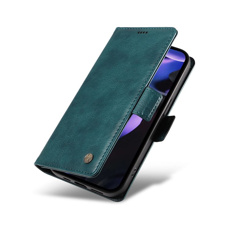 YIKATU YK-007 For Google Pixel 9a Case Side Buckle PU Leather Phone Cover Litchi Texture - Blue