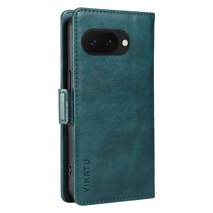 YIKATU YK-007 For Google Pixel 9a Case Side Buckle PU Leather Phone Cover Litchi Texture - Blue