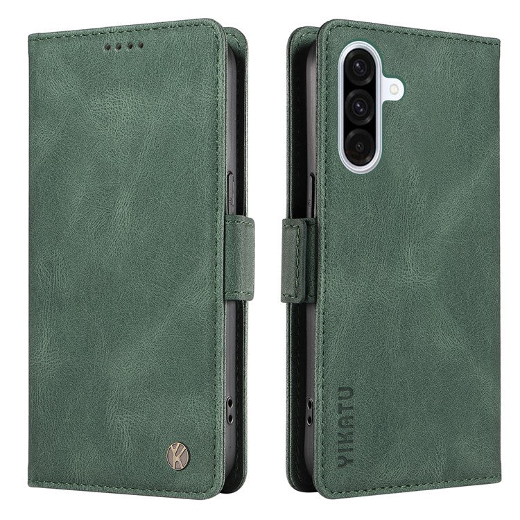 YIKATU YK-005 For Samsung Galaxy A36 5G / A56 5G Case PU Leather Wallet Phone Cover Skin Touch Feeling - Green