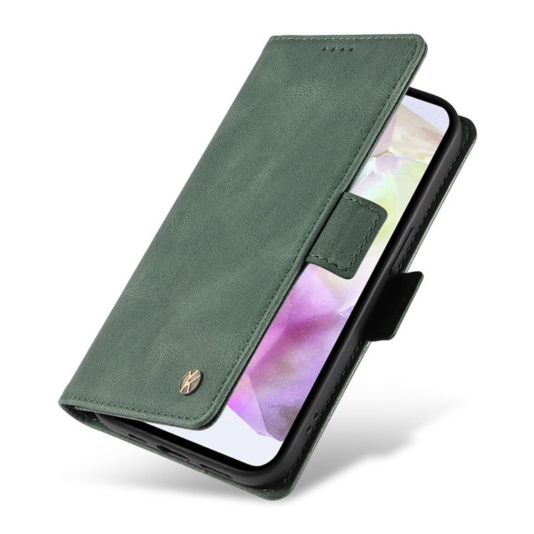 YIKATU YK-005 For Samsung Galaxy A36 5G / A56 5G Case PU Leather Wallet Phone Cover Skin Touch Feeling - Green