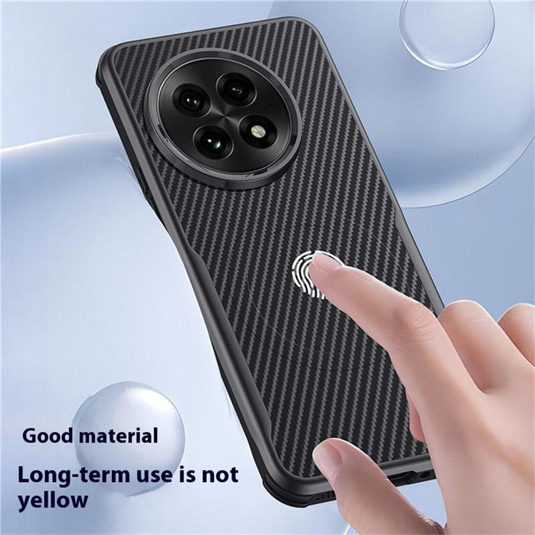 For OnePlus 13 Case Compatible with MagSafe Carbon Fiber PU+PC+Silicone Protective Cover - Sapphire