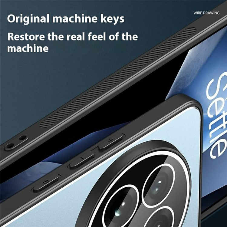 For OnePlus 13 Case PC+TPU Matte Back Phone Cover with Lens Film - Grey