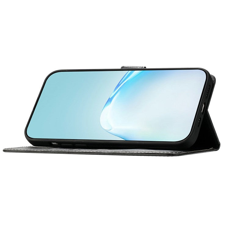 For OnePlus 13 Wallet Case Leather Folio Phone Cover Magnetic Clasp - Black