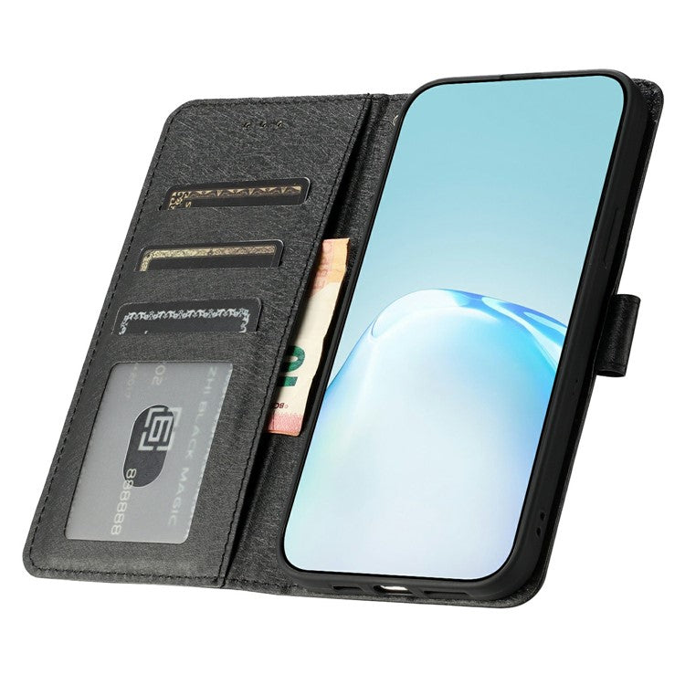 For OnePlus 13 Wallet Case Leather Folio Phone Cover Magnetic Clasp - Black