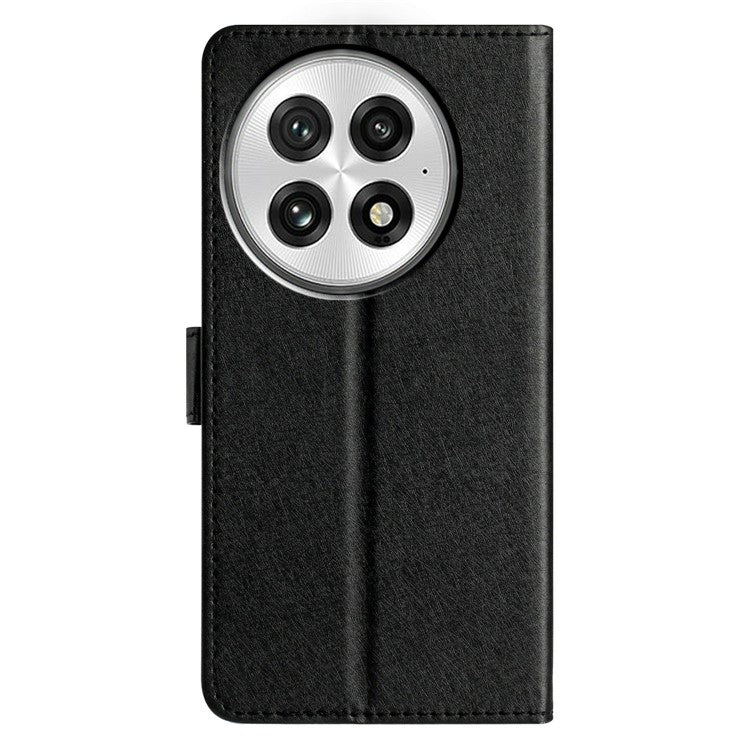 For OnePlus 13 Wallet Case Leather Folio Phone Cover Magnetic Clasp - Black