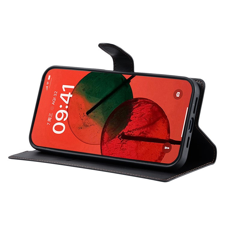 Leather Case for Oppo A80 5G / A3 Pro (India) 5G / A3 Pro (Global) 5G / K12x 5G (India) Phone Cover with Card Slot, Strap - Black