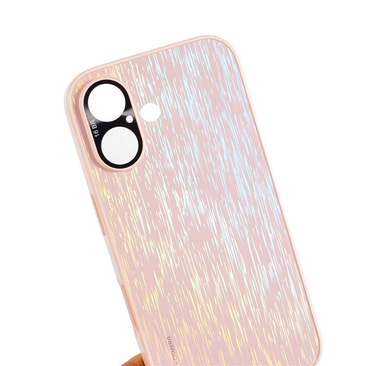 For iPhone 16 Colorful Phone Case Ultra Slim Dropproof Hard PC Back Cover - Pink