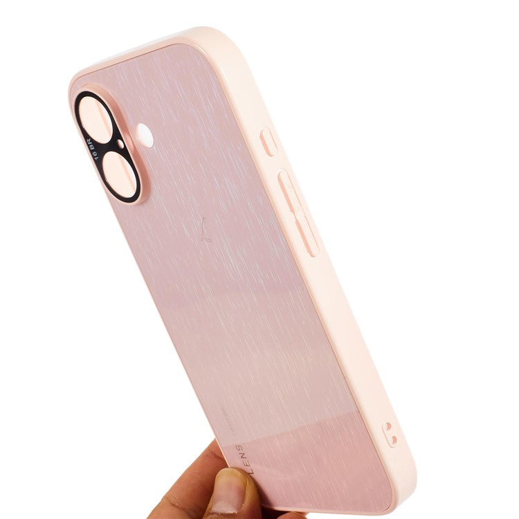 For iPhone 16 Colorful Phone Case Ultra Slim Dropproof Hard PC Back Cover - Pink