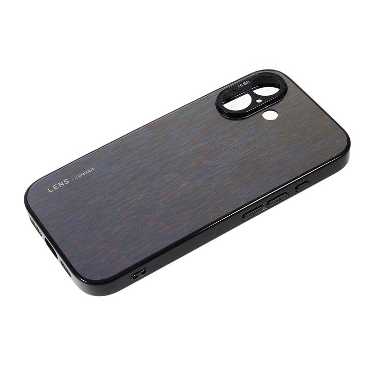 For iPhone 16 Plus Colorful Phone Case Ultra Slim Dropproof Hard PC Back Cover - Black