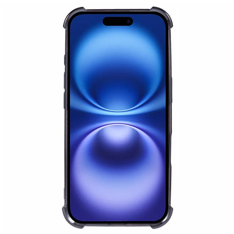 For iPhone 16 Case Butterfly Kickstand Glitter TPU Shockproof Phone Cover - Black