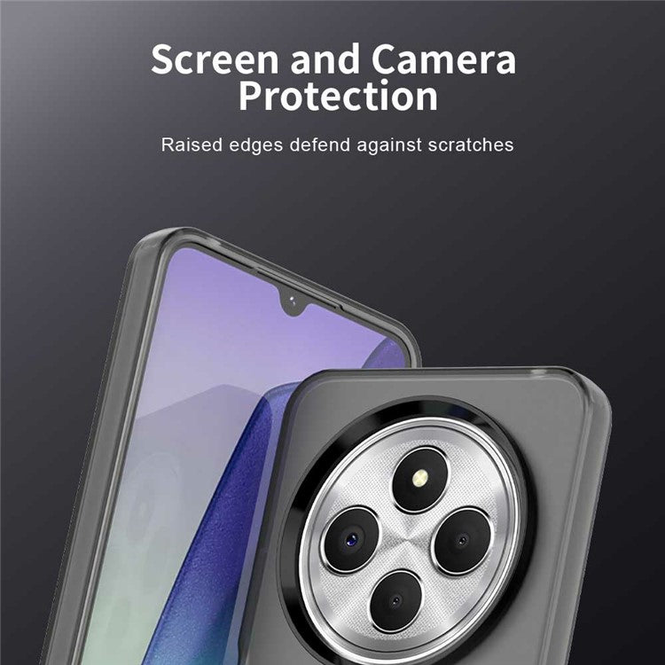 Phone Case for Xiaomi Poco C75 4G / Redmi 14C 4G / 14R 5G / A3 Pro 4G / A4 5G PC+TPU+PET Matte Back Cover - Black