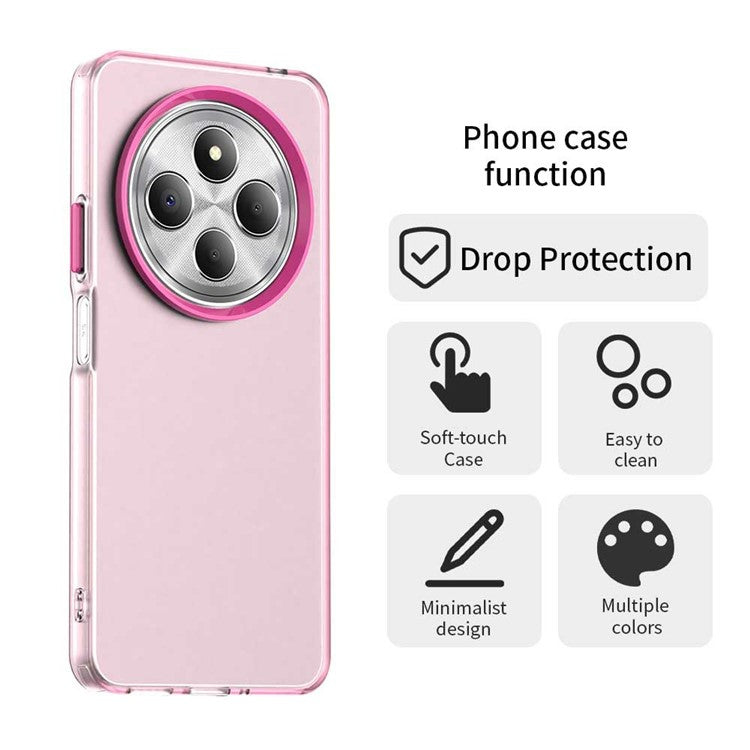 Phone Case for Xiaomi Poco C75 4G / Redmi 14C 4G / 14R 5G / A3 Pro 4G / A4 5G PC+TPU+PET Matte Back Cover - Red