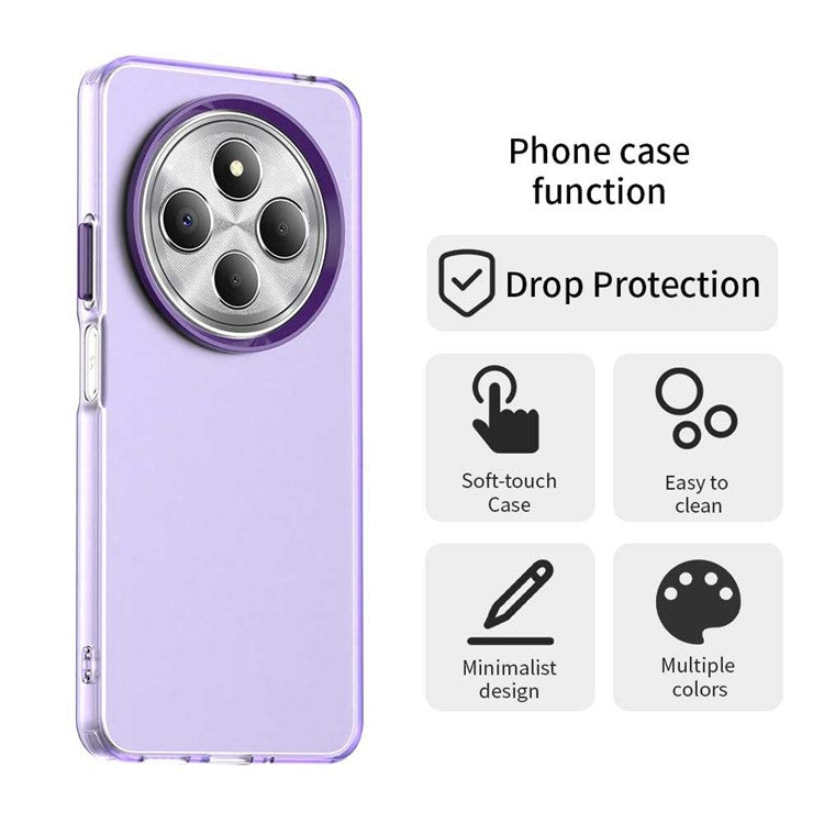 Phone Case for Xiaomi Poco C75 4G / Redmi 14C 4G / 14R 5G / A3 Pro 4G / A4 5G PC+TPU+PET Matte Back Cover - Purple