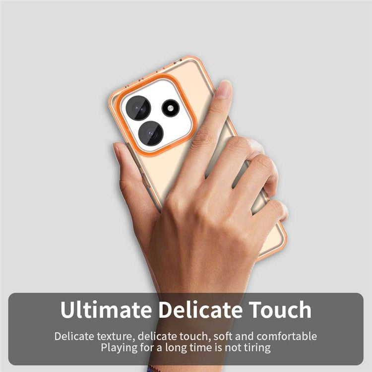 For Xiaomi Redmi Note 14 5G Case PC+TPU+PET Matte Anti-Drop Phone Back Cover - Orange