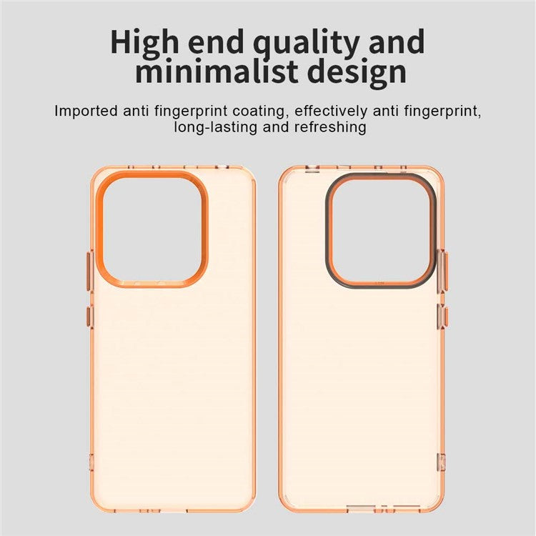 For Xiaomi Redmi Note 14 5G Case PC+TPU+PET Matte Anti-Drop Phone Back Cover - Orange