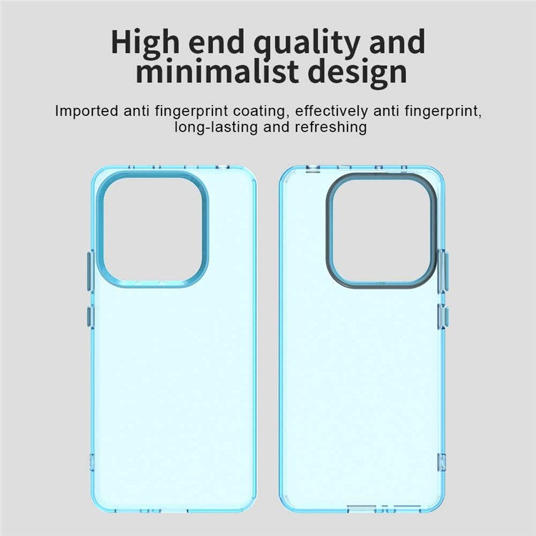 For Xiaomi Redmi Note 14 5G Case PC+TPU+PET Matte Anti-Drop Phone Back Cover - Blue