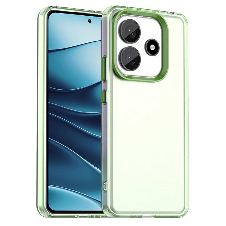 For Xiaomi Redmi Note 14 5G Case PC+TPU+PET Matte Anti-Drop Phone Back Cover - Green