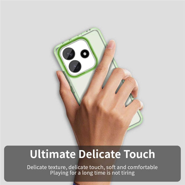 For Xiaomi Redmi Note 14 5G Case PC+TPU+PET Matte Anti-Drop Phone Back Cover - Green