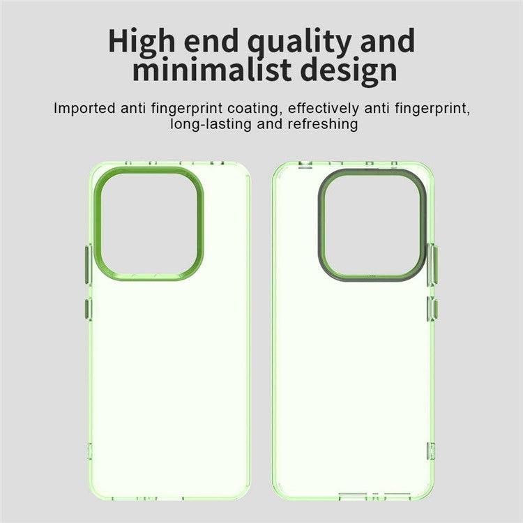 For Xiaomi Redmi Note 14 5G Case PC+TPU+PET Matte Anti-Drop Phone Back Cover - Green